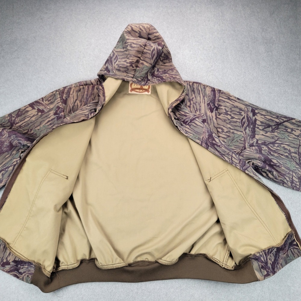Pella Products Hooded Jacket Mens XL Brown Tree Bark Camo Full Zip Mossy OAK USA - Picture 5 of 9